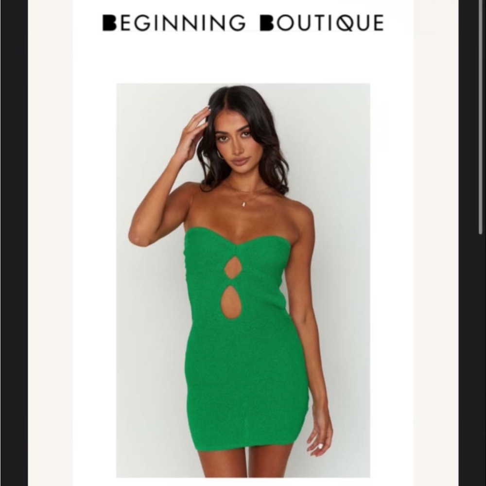 Alisha green Strapless mini dress